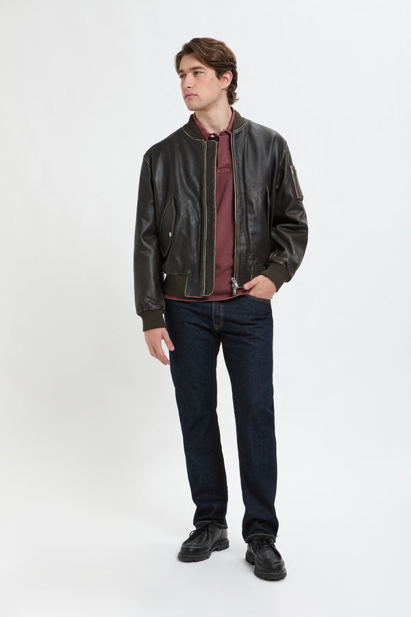 Leder-Fliegerjacke
