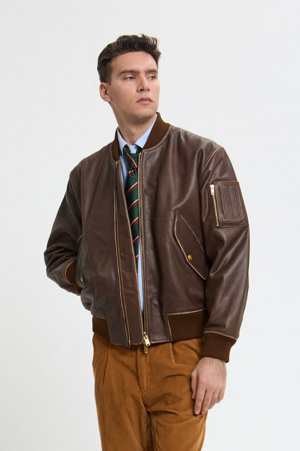 Leder-Fliegerjacke