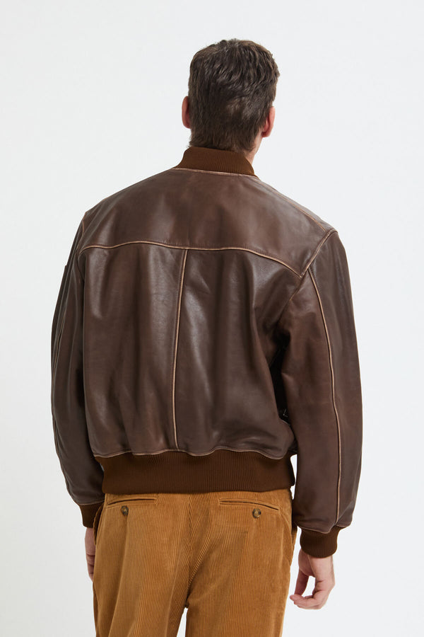 Leder-Fliegerjacke