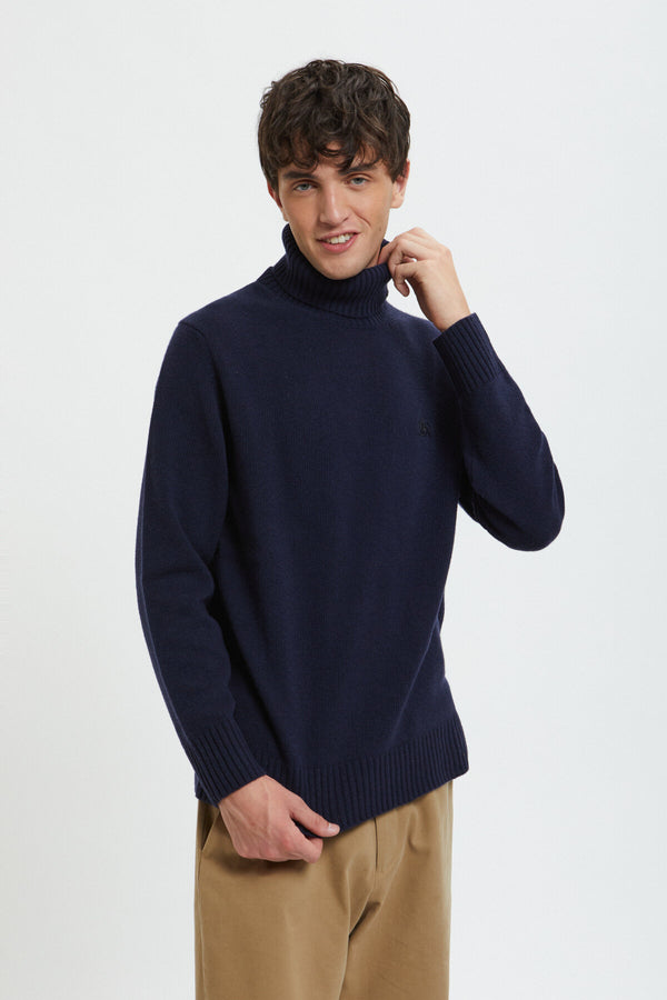 Maglione a collo alto in lana merino