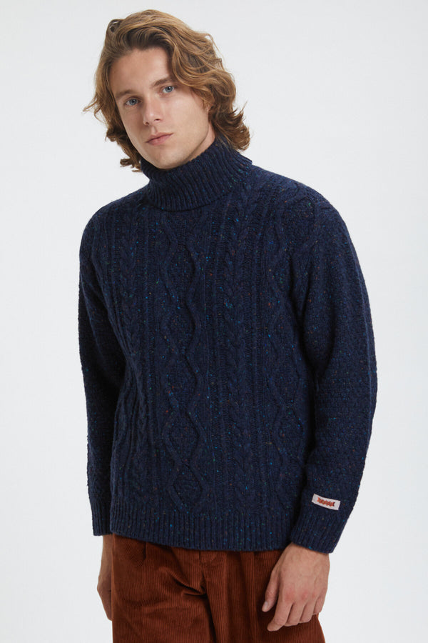 Maglione a collo alto Aran